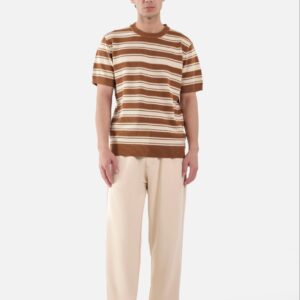 KNITTED T-SHIRT MAROON CHECK