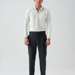 CLASSIC FULL SLEEVES POLO - WHITE