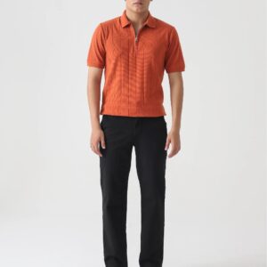 DROP NEEDLE ZIP POLO | RUST